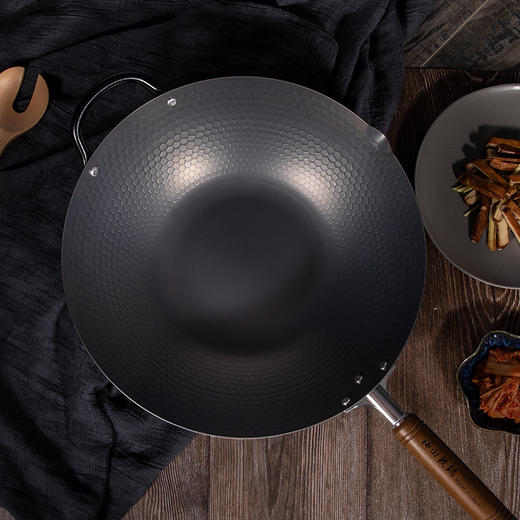 神田窒化槌目纹33cm中华炒锅(玻璃盖) 商品图9