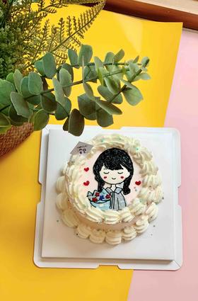 手绘女孩奶油蛋糕 下单前请仔细阅读商品详情
