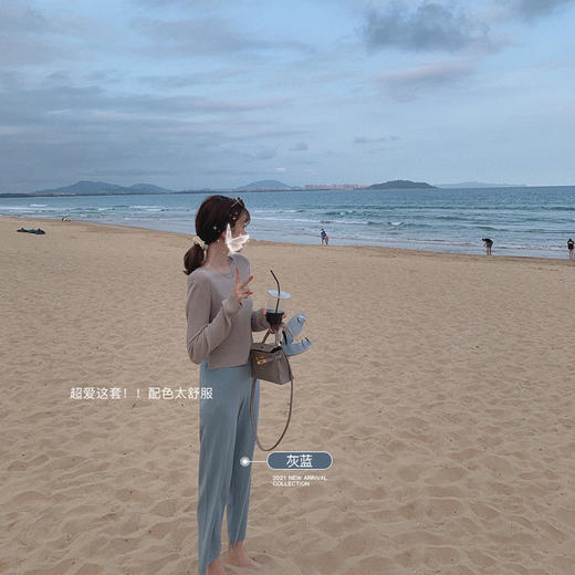 【金蘑菇菇 凉凉裤yyds】断码特价~显高垂感直筒九分裤开叉休闲裤 商品图1