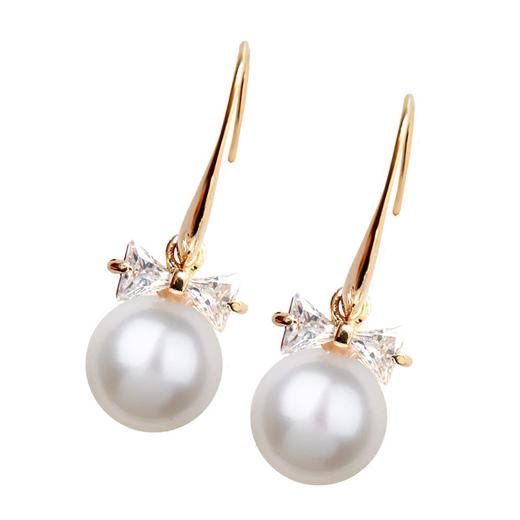 JU-R3520韩国时尚网红红色珍珠耳环2019新款潮耳钩女气质优雅个性耳坠 商品图4