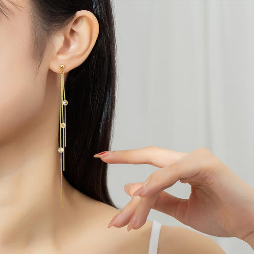 【winy】傲慢舞姿耳钉925银银色 /玫瑰金色 商品图6