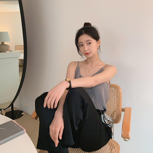 【金蘑菇菇 夏日刚需 醋酸滑滑裤】垂感宽松直筒慵懒风 一个色 商品图2