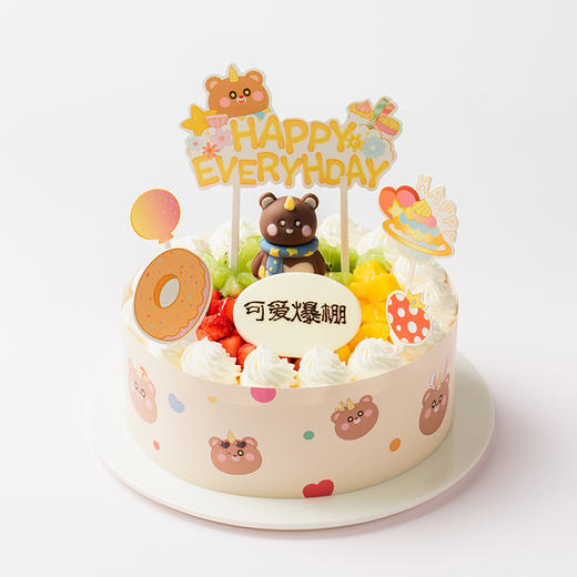 【熊熊可爱多】熊熊可爱多-3种水果堆满蛋糕，孩子喜欢的清甜滋味（咸阳） 商品图0