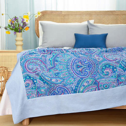 印象扎染系列亚麻盖毯夏凉被空调盖被 商品图0