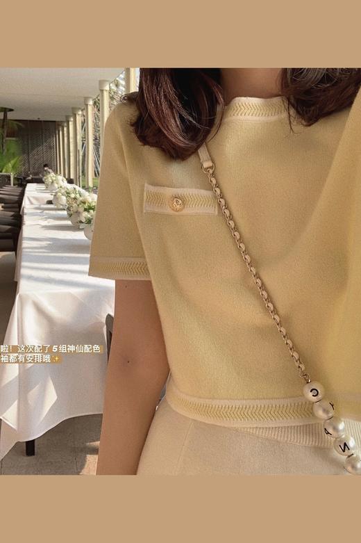 【金蘑菇菇 春日香香子】长袖/短袖 奶油色系设计感减龄针织衫 ！ 商品图6