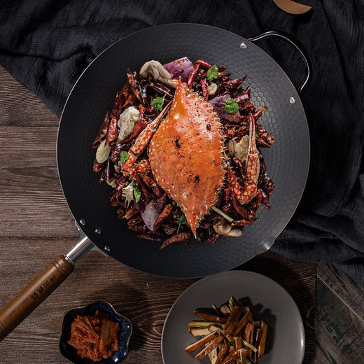 神田窒化槌目纹33cm中华炒锅(玻璃盖) 商品图8