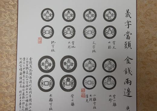 【古泉文创】《义字当头、金钱两边》泉拓挂轴 限量首发 商品图2