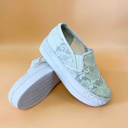 LFGJ  4101  蕾丝懒人鞋蕾丝松糕厚底鞋潮（蕾丝面整体发黄介意慎拍 特价不退换） 商品图4