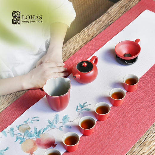 陆宝陶瓷富贵石榴茶礼功夫茶具套组节日礼盒装送礼适合居家泡茶 商品图4