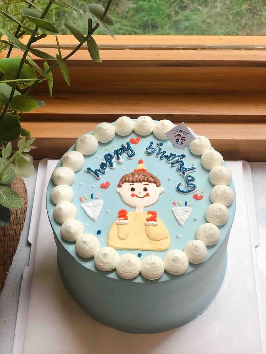 手绘男孩奶油蛋糕 下单前请仔细阅读商品详情 商品图0