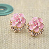 JU-ES1688259韩国小饰品镶钻山茶花水钻气质耳钉现货实拍一件 商品缩略图1