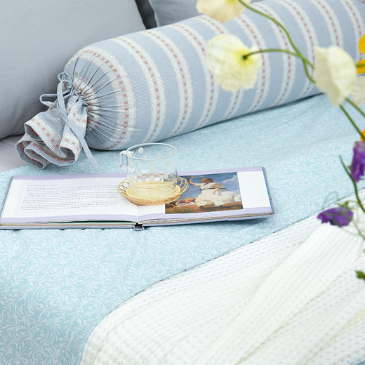 简约蓝色夏凉被空调盖毯床品 商品图3