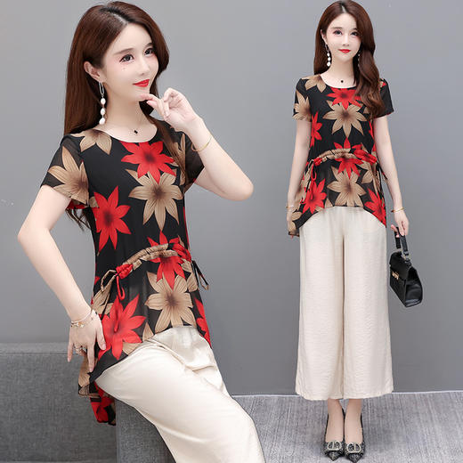 YWE  TYH278138修身气质优雅大码休闲套装 商品图0