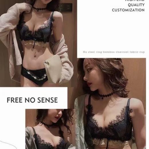 黛唯梵齐娜娜内衣文胸罩聚拢蕾丝性感女小胸专用上托无钢圈新款收副乳套装内裤 商品图3