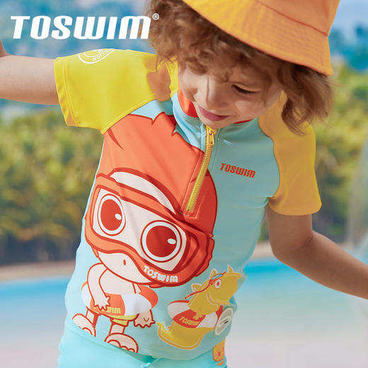 【云优选】TOSWIM拓胜儿童分体泳衣防晒小中大童男童女童宝宝短袖速干游泳衣泳装 商品图2