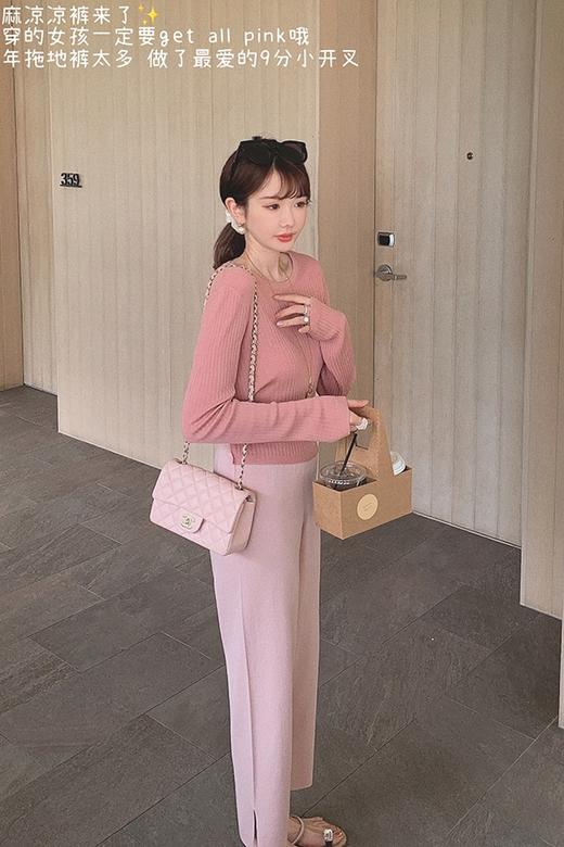 【金蘑菇菇 凉凉裤yyds】断码特价~显高垂感直筒九分裤开叉休闲裤 商品图5