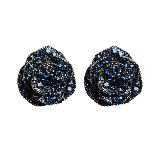 JU-ABD1120欧美风复古玫瑰花耳钉女韩国气质百搭镶钻耳环简约个性网红耳饰品 商品图4