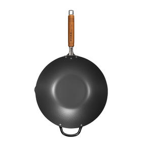 神田窒化槌目纹33cm中华炒锅(玻璃盖)