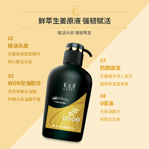 【洗发水】云南白药养元青生姜小养洗发露强根健发500ml大瓶装洗发水l大瓶装无硅油 商品图2