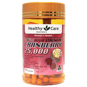 澳洲Healthy Care高浓缩蔓越莓胶囊25000mg90粒（新旧包装随机发货）【香港直邮】