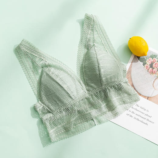 TG-TG02S111法式真丝内衣 蕾丝性感美背桑蚕丝文胸 薄款透气无钢圈抹胸 商品图5
