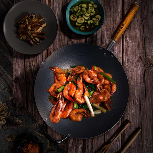 神田窒化槌目纹33cm中华炒锅(玻璃盖) 商品图7