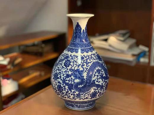 柴窑龙穿牡丹玉壶春瓶 商品图0