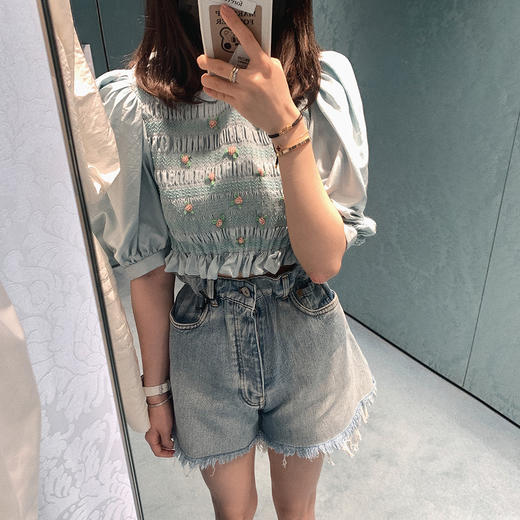 【金蘑菇菇 英国梨与小苍兰】绣花法式可爱复古设计感连衣裙 商品图3