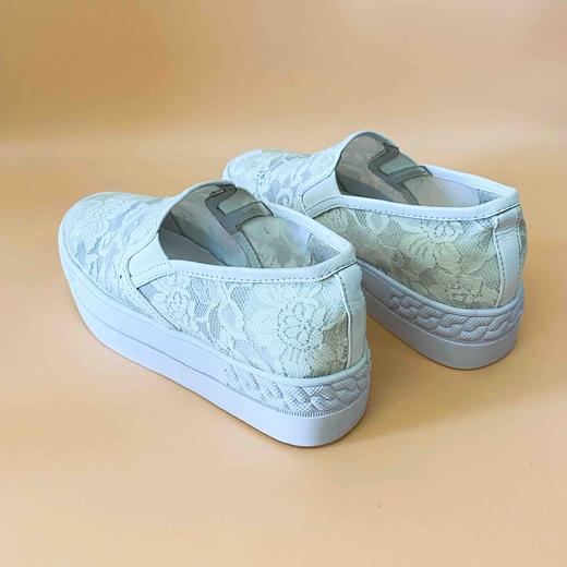LFGJ  4101  蕾丝懒人鞋蕾丝松糕厚底鞋潮（蕾丝面整体发黄介意慎拍 特价不退换） 商品图3
