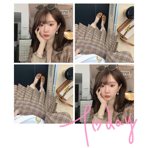 【金蘑菇菇 温莎日记～】春日少女感，学院风格子西装 搭配牛仔 或者半裙都很美~ 商品图2