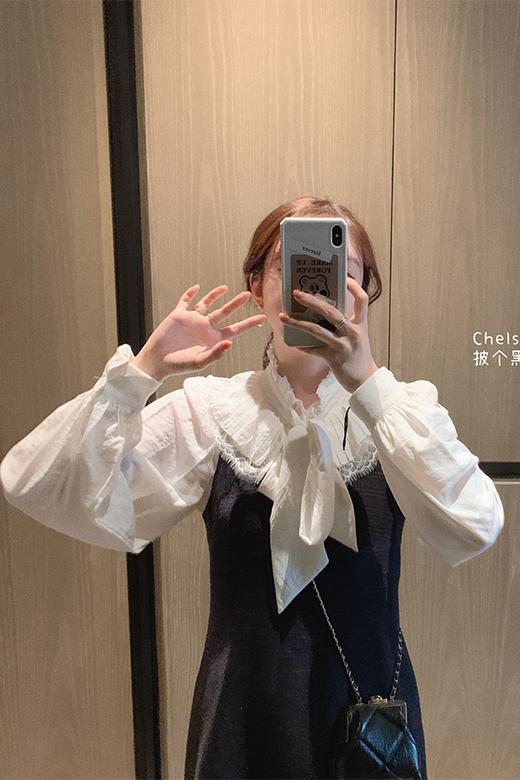 【金蘑菇菇 Chelsea girl】恋爱轻甜系设计感收腰裙小个子背带裙 商品图0