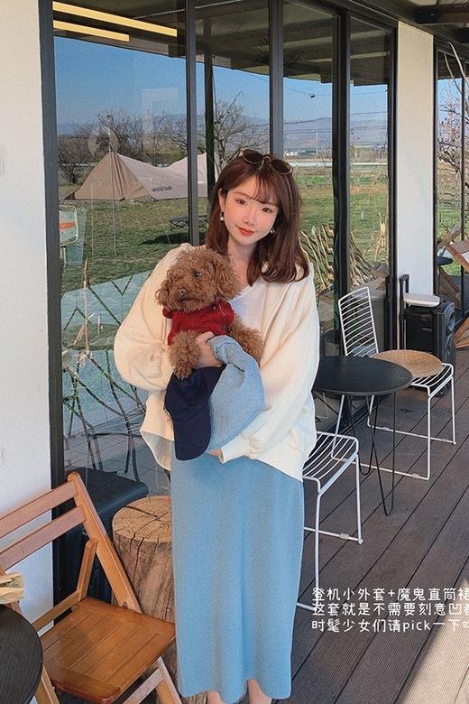 【金蘑菇菇 魔鬼直筒裙 灰色XS/S码 断码】胯宽宝宝的救星！初春温柔半身裙女 商品图6