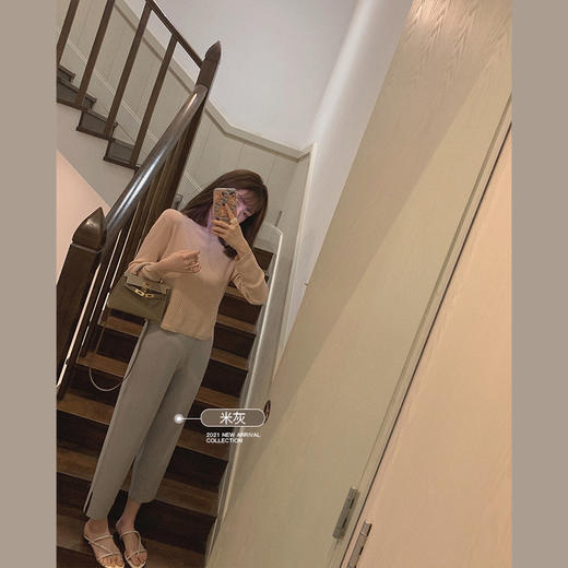 【金蘑菇菇 凉凉裤yyds】断码特价~显高垂感直筒九分裤开叉休闲裤 商品图3