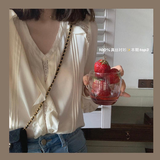 【金蘑菇菇 starry eyes真丝衬衫】复古上衣垂感衬衣缎面宽松 商品图3