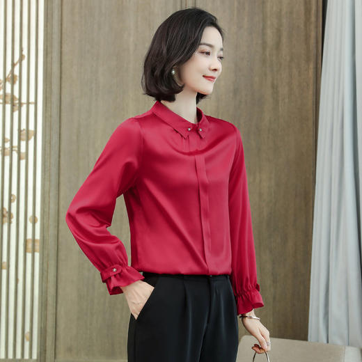 上海旗袍厂ASE-9039 花边圆领时尚真丝衬衫 商品图3