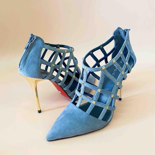 LF.CHOICE  B503   夏季透气网格罗马性感凉靴女尖头高跟鞋细跟拉链短靴 商品图2