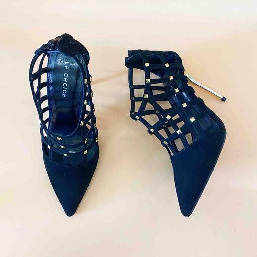 LF.CHOICE  B503   夏季透气网格罗马性感凉靴女尖头高跟鞋细跟拉链短靴 商品图11