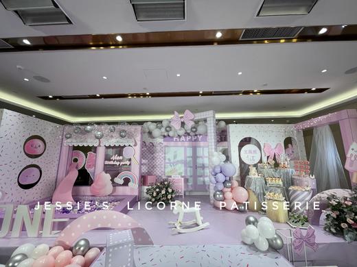 粉色系公主风宝宝宴甜品台 商品图6