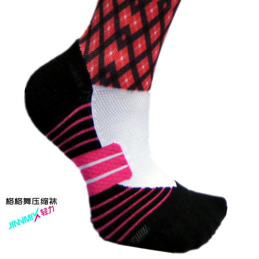 格格舞压缩减震专业功能跑步运动长筒袜2色 商品图10