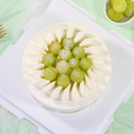 （咸味）奶油【春の生机】- 新鲜水果+焦糖脆脆夹心，清新青提蛋糕 商品图3