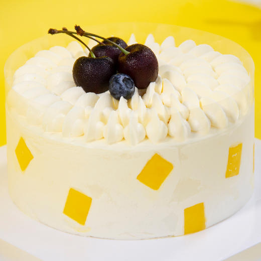 （咸味）奶油【秋の晚风】- 新鲜水果+焦糖脆脆夹心，镶嵌的方形芒果可以提高蛋糕的美感哦！ 商品图4