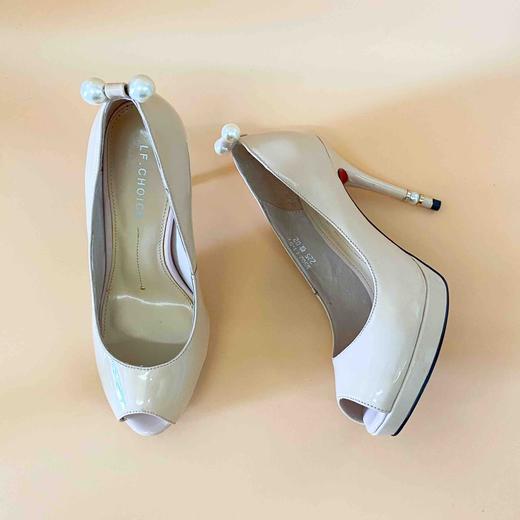 LF.CHOICE  B502  超高跟细跟防水台单鞋女珍珠浅口高跟鞋 商品图5