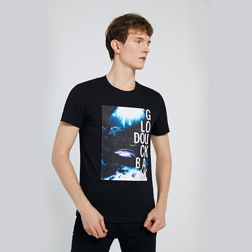 GOOD LUCK德鲨时尚印花弹力圆领T恤FY03522-810 商品图1