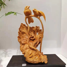 喜事连连°黄杨木摆件