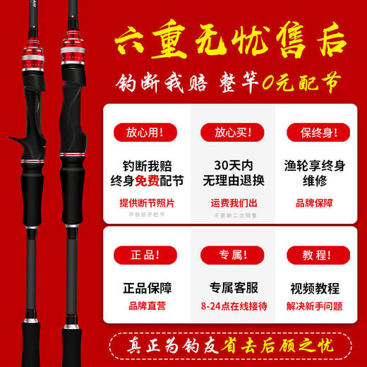 不炸线 磁力刹车 I 水滴轮路亚竿远投初学者钓鱼竿套装 商品图3