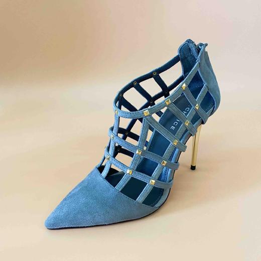 LF.CHOICE  B503   夏季透气网格罗马性感凉靴女尖头高跟鞋细跟拉链短靴 商品图0