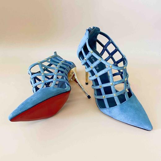 LF.CHOICE  B503   夏季透气网格罗马性感凉靴女尖头高跟鞋细跟拉链短靴 商品图4