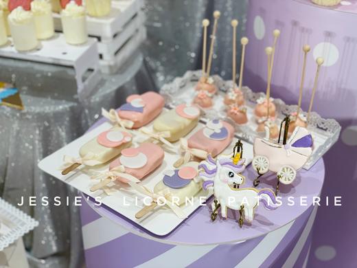 粉色系公主风宝宝宴甜品台 商品图4