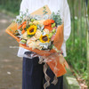 橘彩星光丨香槟玫瑰向日葵混合花束 商品缩略图4