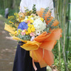 青春故事丨蓝白绣球黄玫瑰混合花束 商品缩略图3